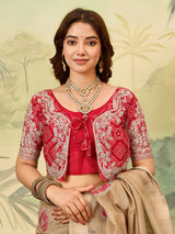 KcPc New Tissue Banarasi Style With Embroidery Work Saree SWA