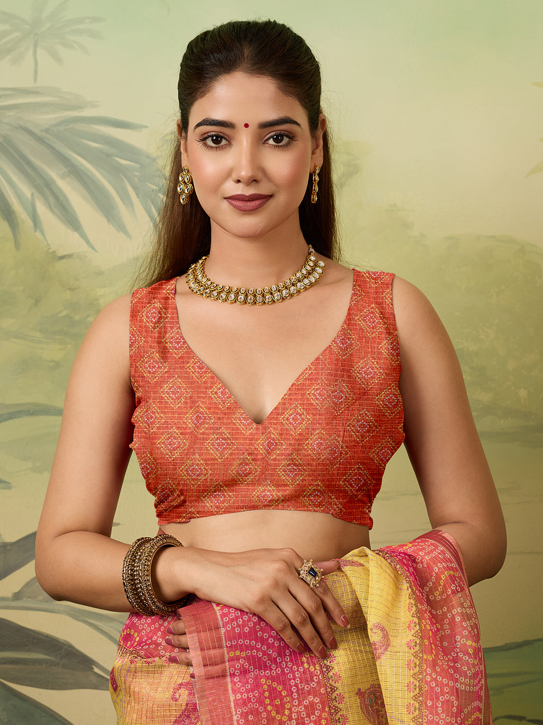 Buy Bandhani Saree With Casual Wear