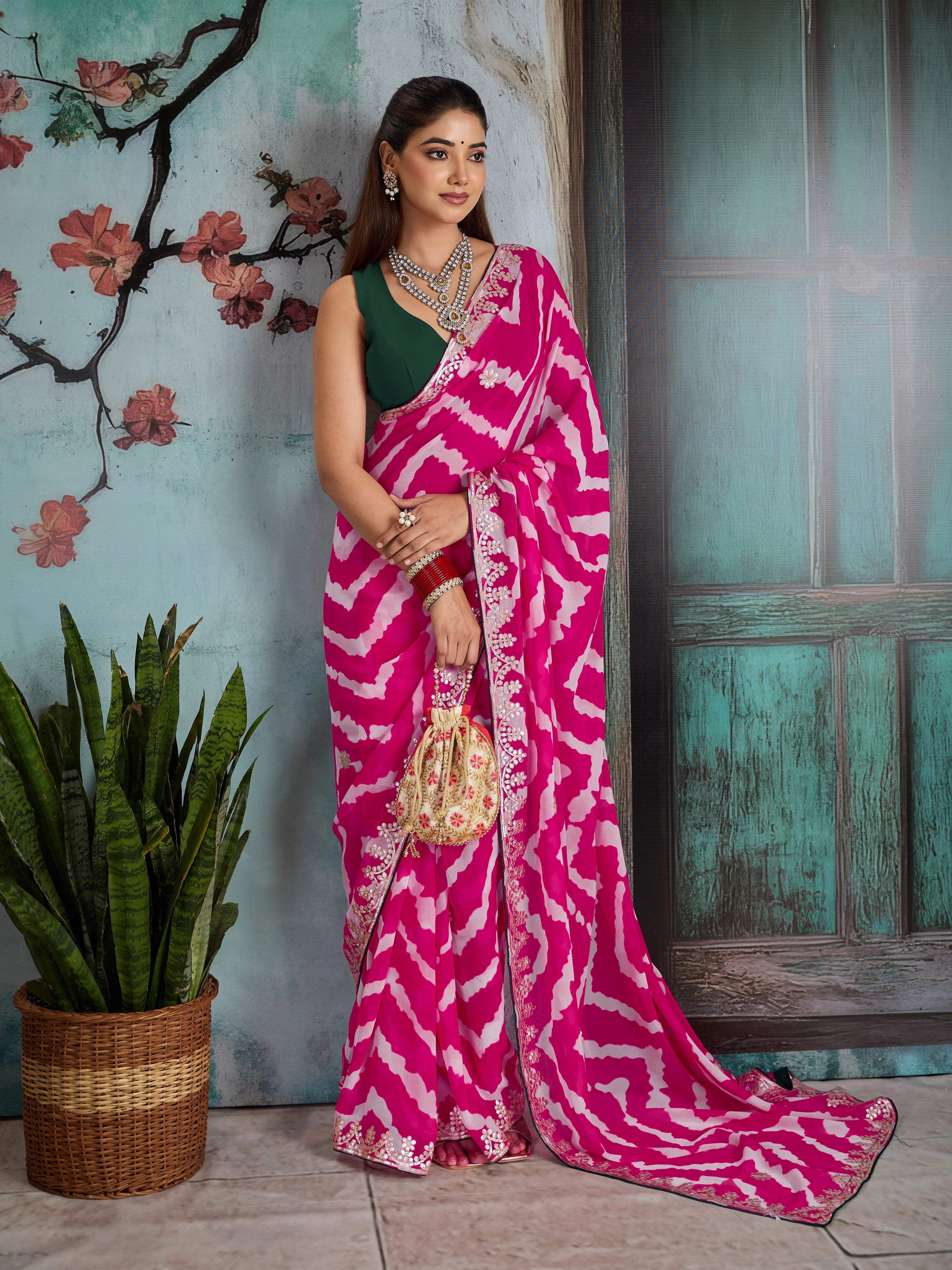KcPc Latest Leheriya Style Saree Collection for Women