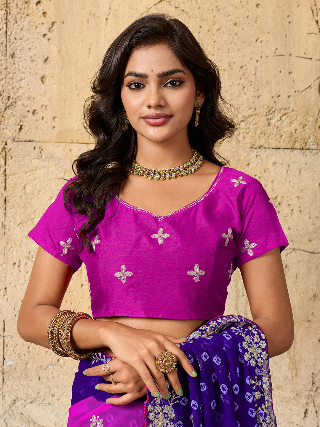 KcPc Traditional Bandhani Style Georgette Saree Perfect Festive Collection SWA