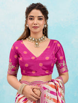Buy Leheriya Chinon Silk Saree with Gotapatti Work Kcpc