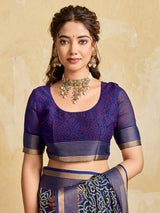 KcPc New Chiffon Bandhani Style Saree with Thread Weaving Border KDN