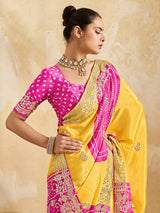 By Bandhani Saree With Wedding wear