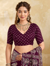 Buy Modal Silk Ajrakh Style With Mirror Work KcPc