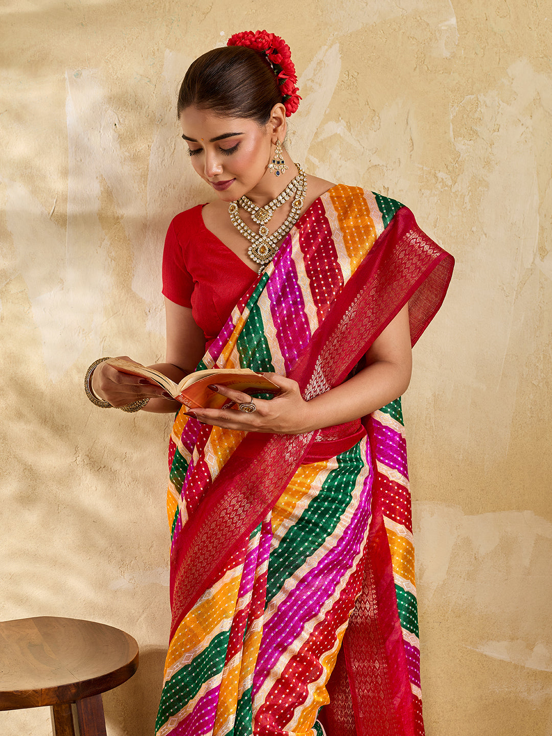 Leheriya Style saree for casual wears