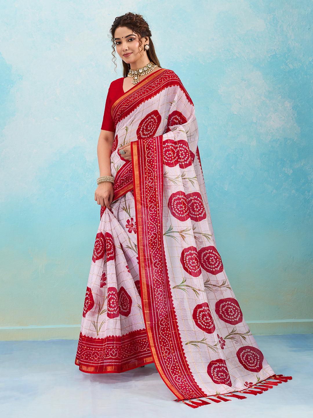 Buy Premium Bandhani Style Saree Collection Kcpc Image