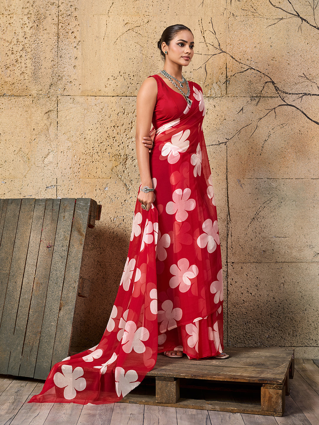 Printed saree for casual wear under 1000