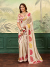 KcPc New Elegant Jute Silk Bandhani Casual Saree GAN