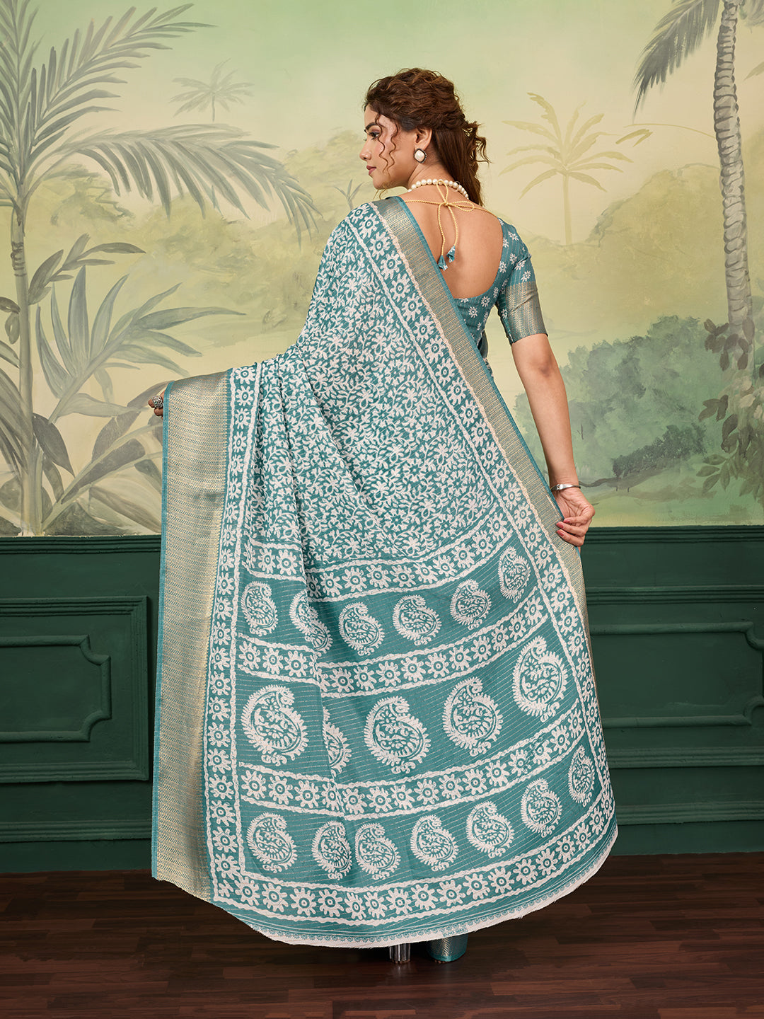 Buy Printed Style With Zari border Saree