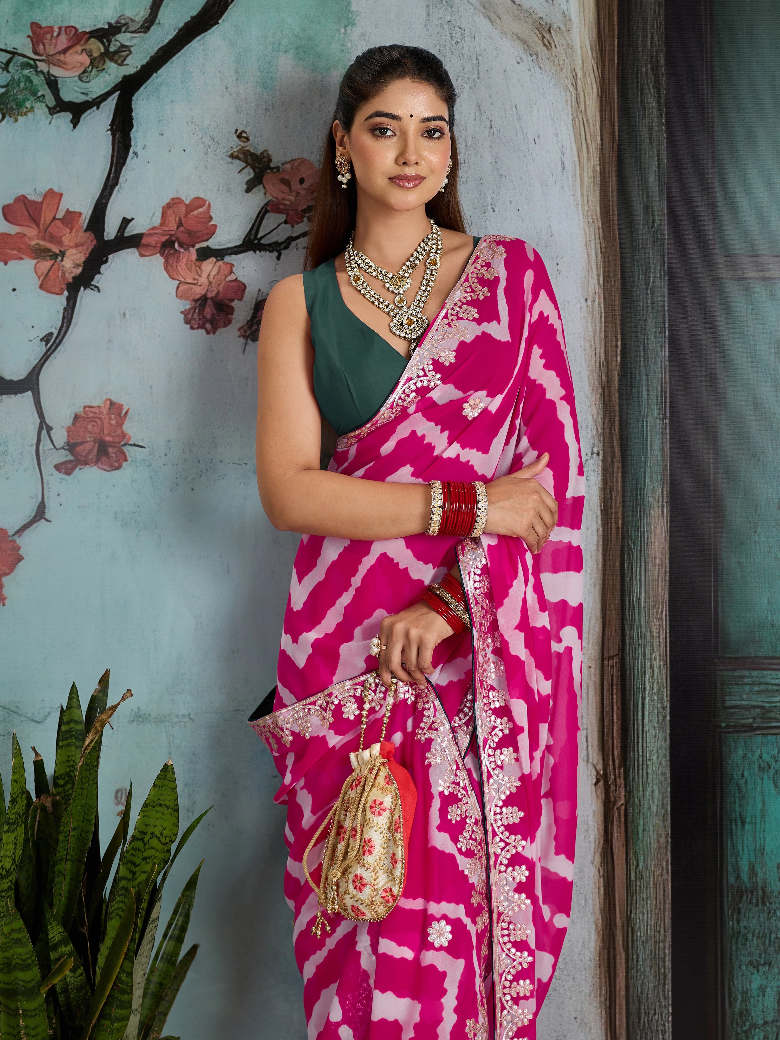 KcPc Latest Leheriya Style Saree Collection for Women
