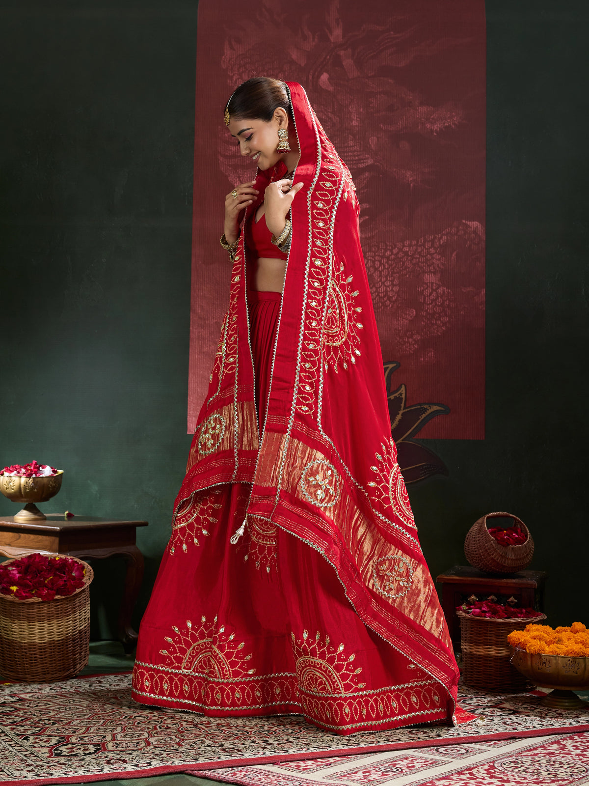 KcPc New Royal Traditional Bandhani Lehenga in Premium Gaji Silk GOR