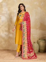 KcPc Latest Ghatchola Art silk Bandhej Heavy Border DupattaZHR