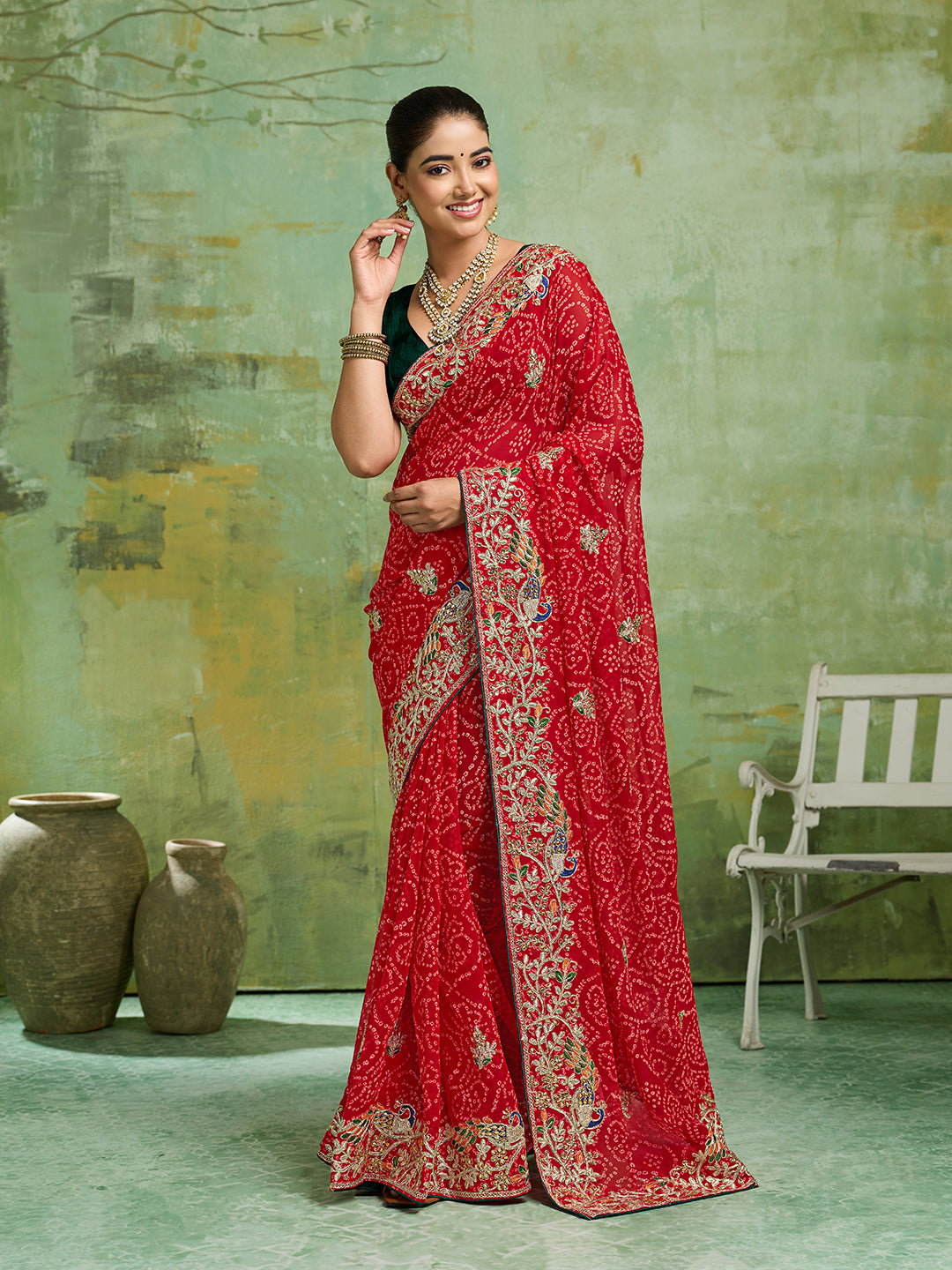 KcPc Premium Gotapatti Handwork Georgette SareesKDN