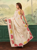 KcPc New Elegant Jute Silk Bandhani Casual Saree GAN