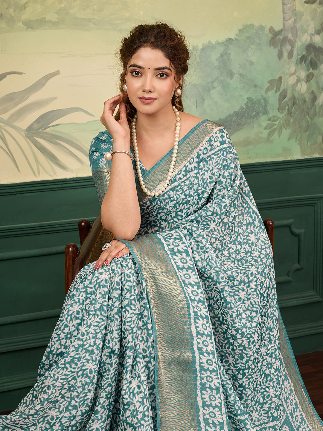 Buy Printed Style With Zari border Saree