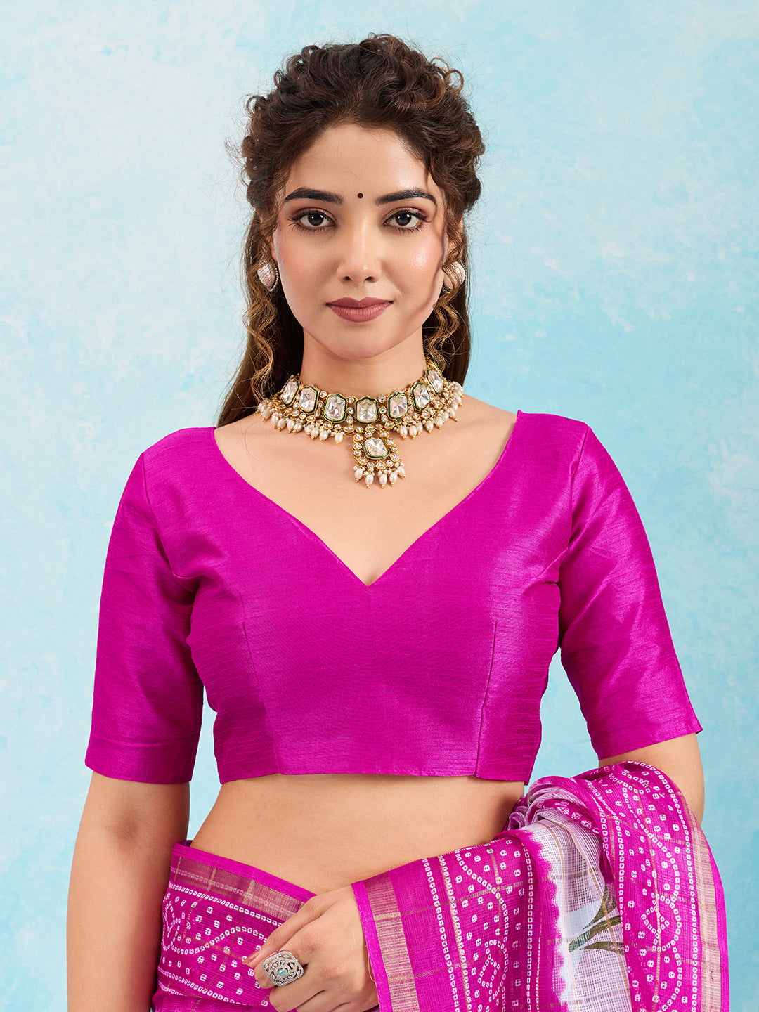 Buy Banbhani Saree With Kota Doria