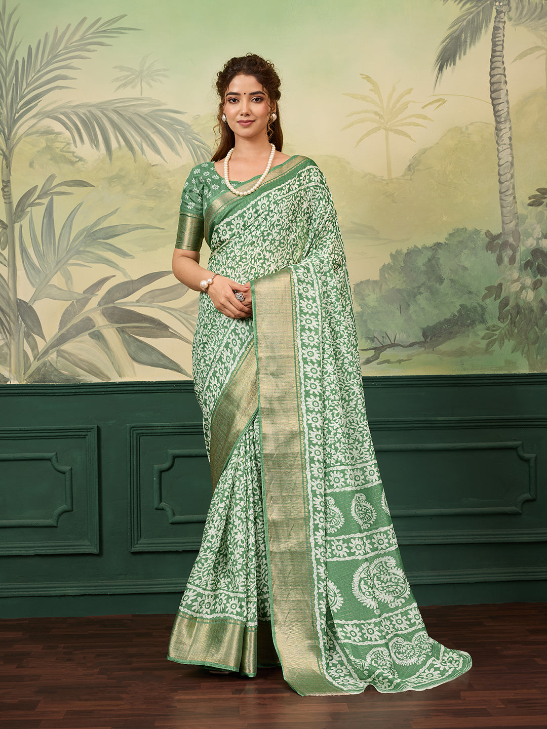 Buy Printed Style With Zari border Saree