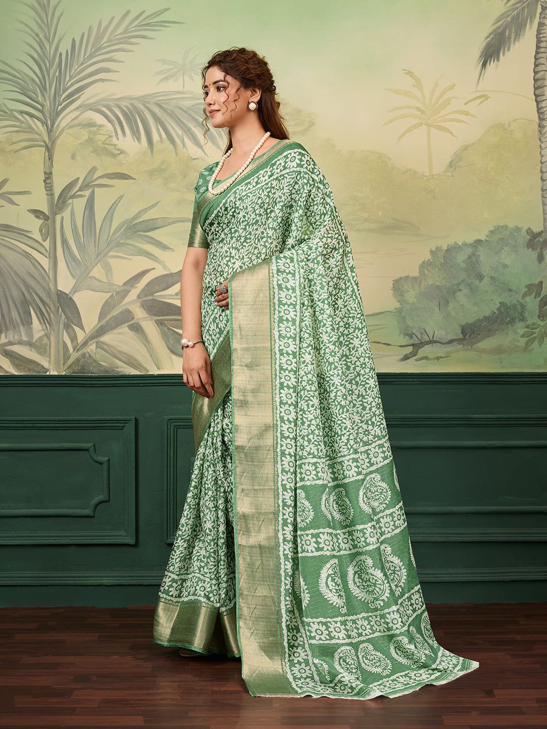 Buy Printed Style With Zari border Saree