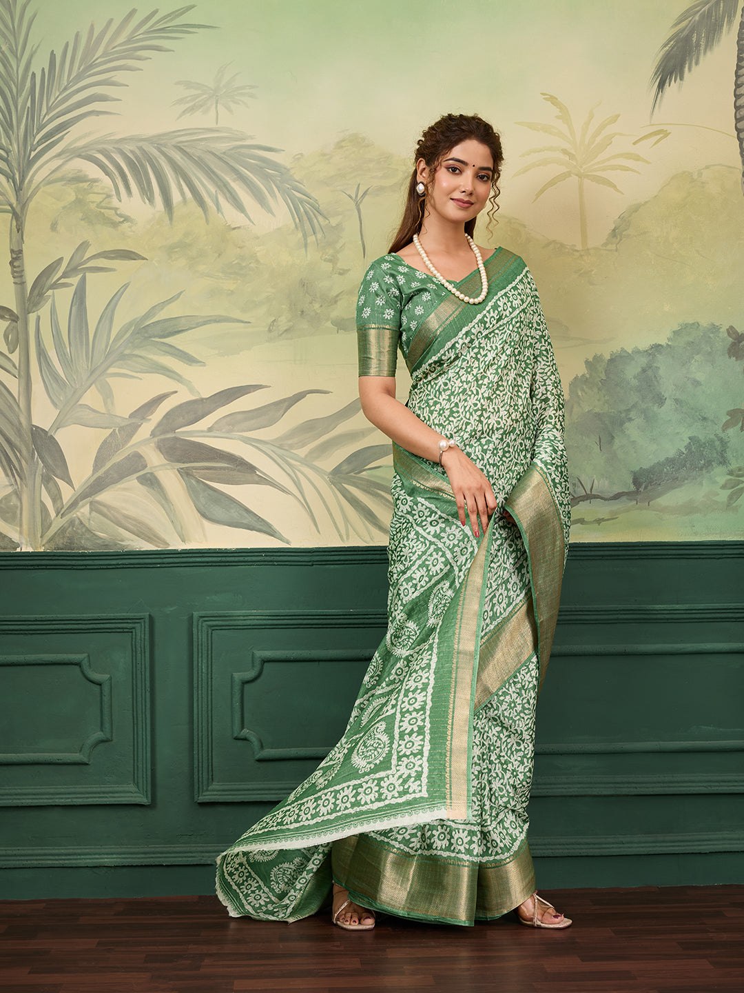 Buy Printed Style With Zari border Saree