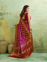 KcPc Gharchola Banarasi Silk Fabric With Heavy Zari Work Saree KML Rani Red