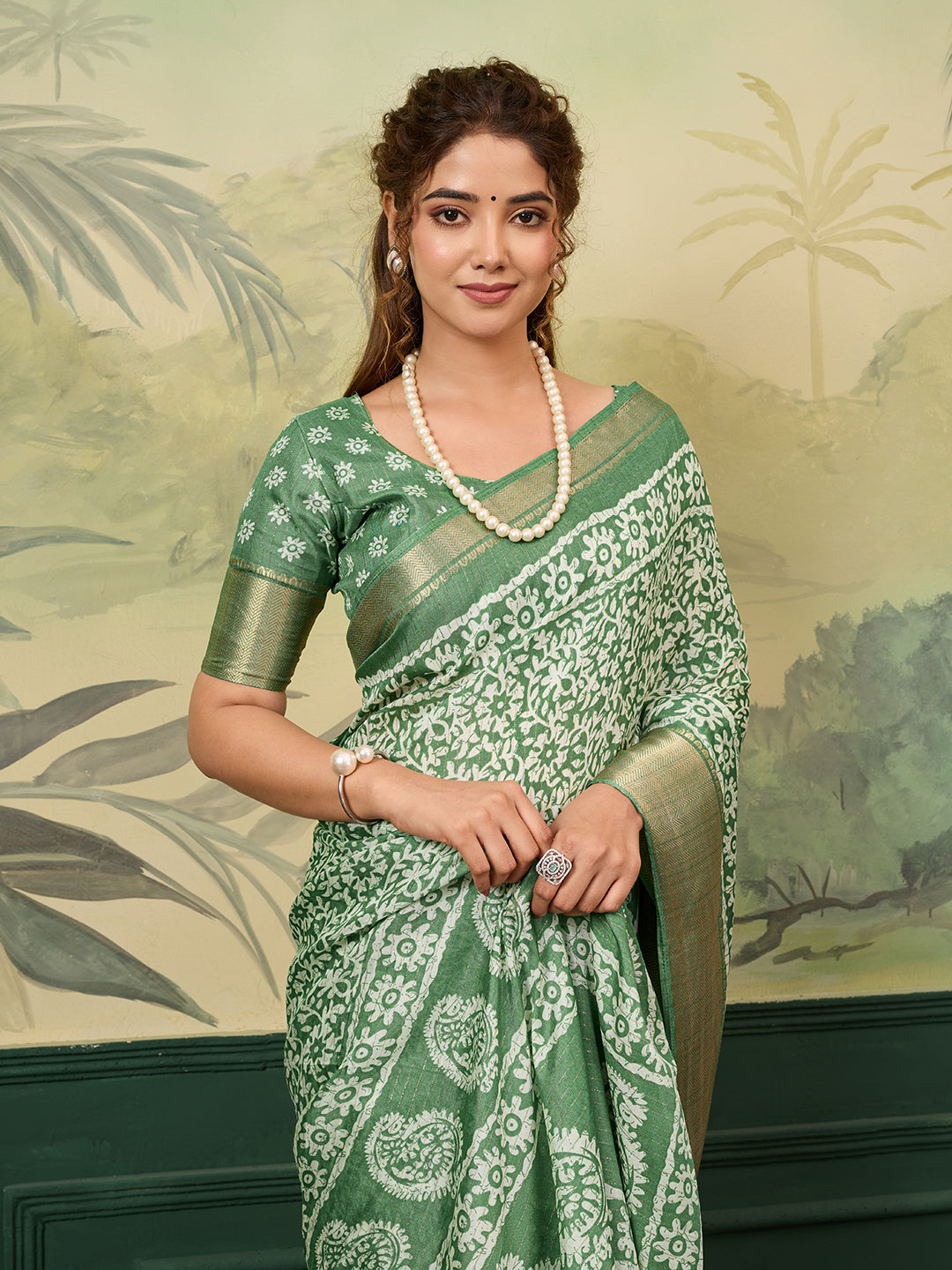Buy Printed Style With Zari border Saree