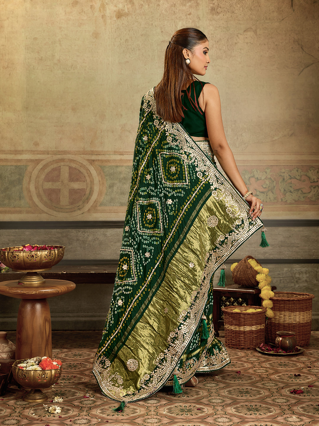 KcPc Gaji Silk Designer Saree with Hand Gotapatti Work AMT