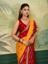 KcPc New Pure Georgette Jaipuri Tie Dye Zari Weaving Saree