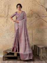 Buy Ajrakh style With Ajrakh HandPrint Work Saree