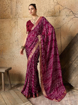 KcPc New Premium Quality Moss Chiffon Bandhani Style Saree for Casual & Everyday Wear KDN