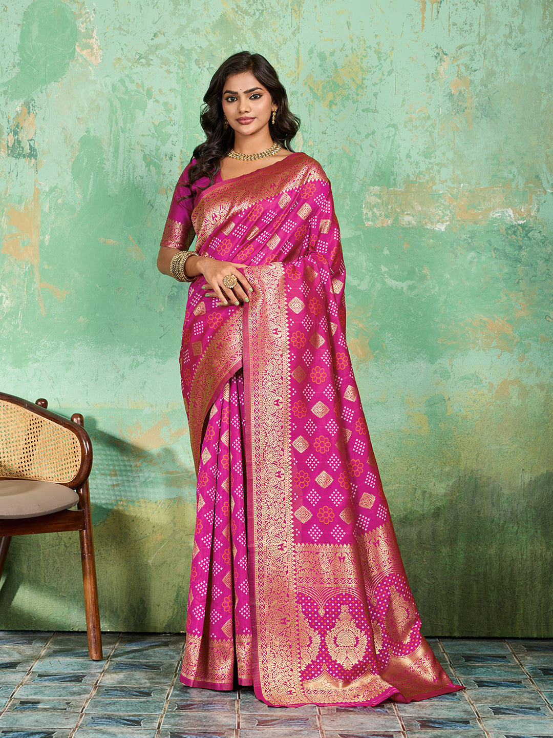 Buy Latest Bandhani Saree With Casual Wear