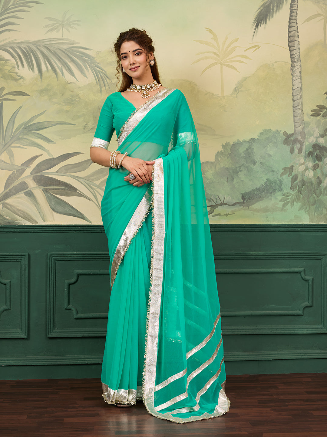 Buy New Premium Saree with Rich Gota Border Work KcPc