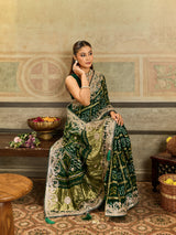 KcPc Gaji Silk Designer Saree with Hand Gotapatti Work AMT