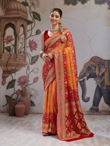 Traditional Royal Meenakari Pure Khaddi Georgette Saree for Women 2
