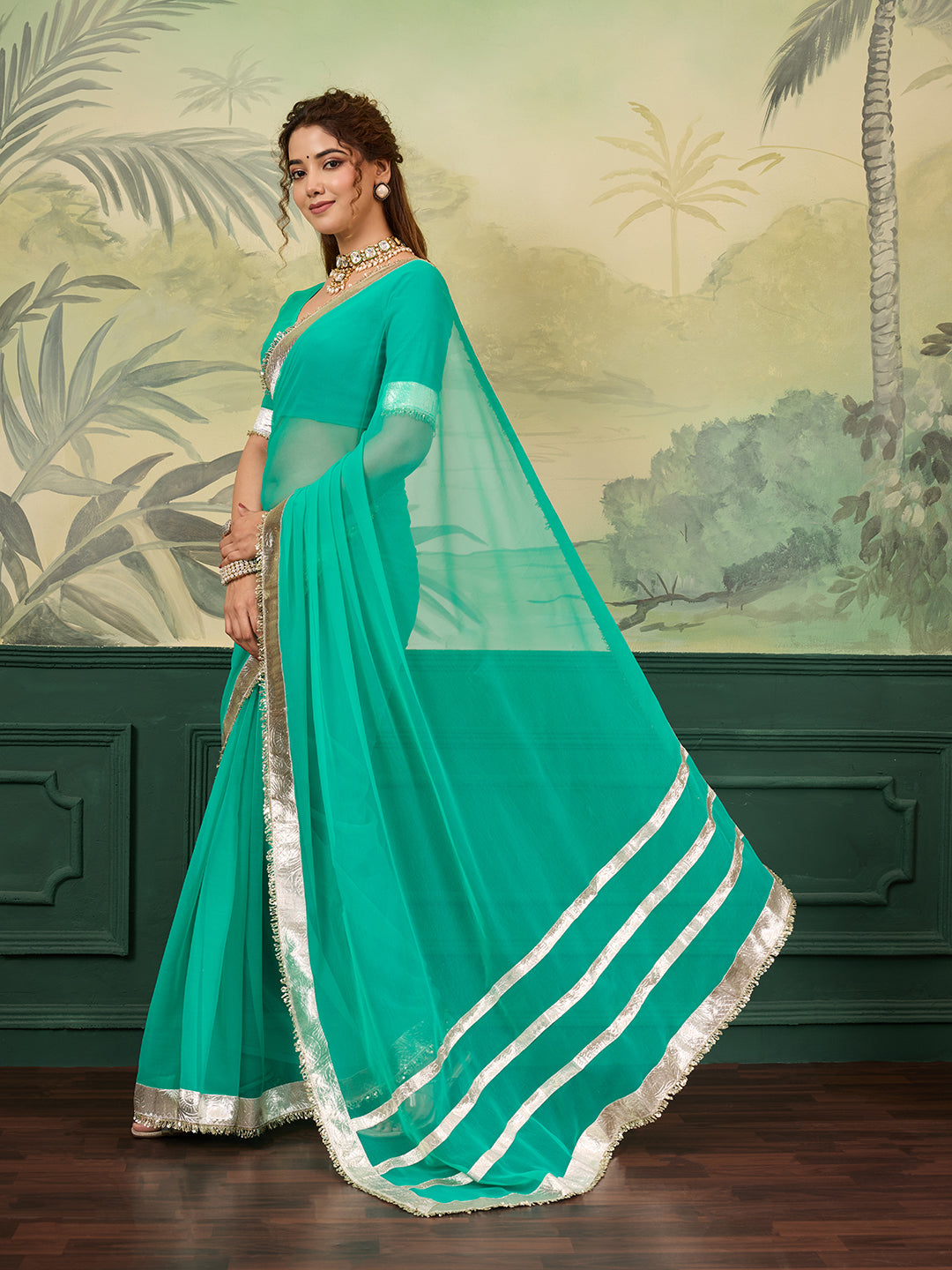 Buy New Premium Saree with Rich Gota Border Work KcPc