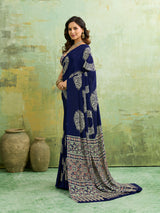 KcPc New Kalindi Style Crepe Silk Saree with Blouse Elegant Casual Wear Drape APL