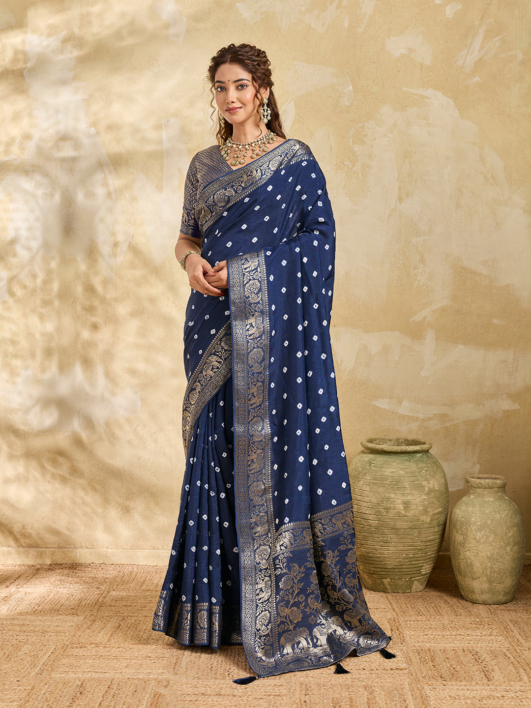 Buy Bandhani Saree With Festive Wear KcPc