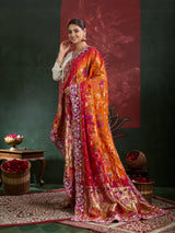 KcPc Khaddi Georgette kalamkari Style Wth Embroidery Work Dupatta TUF