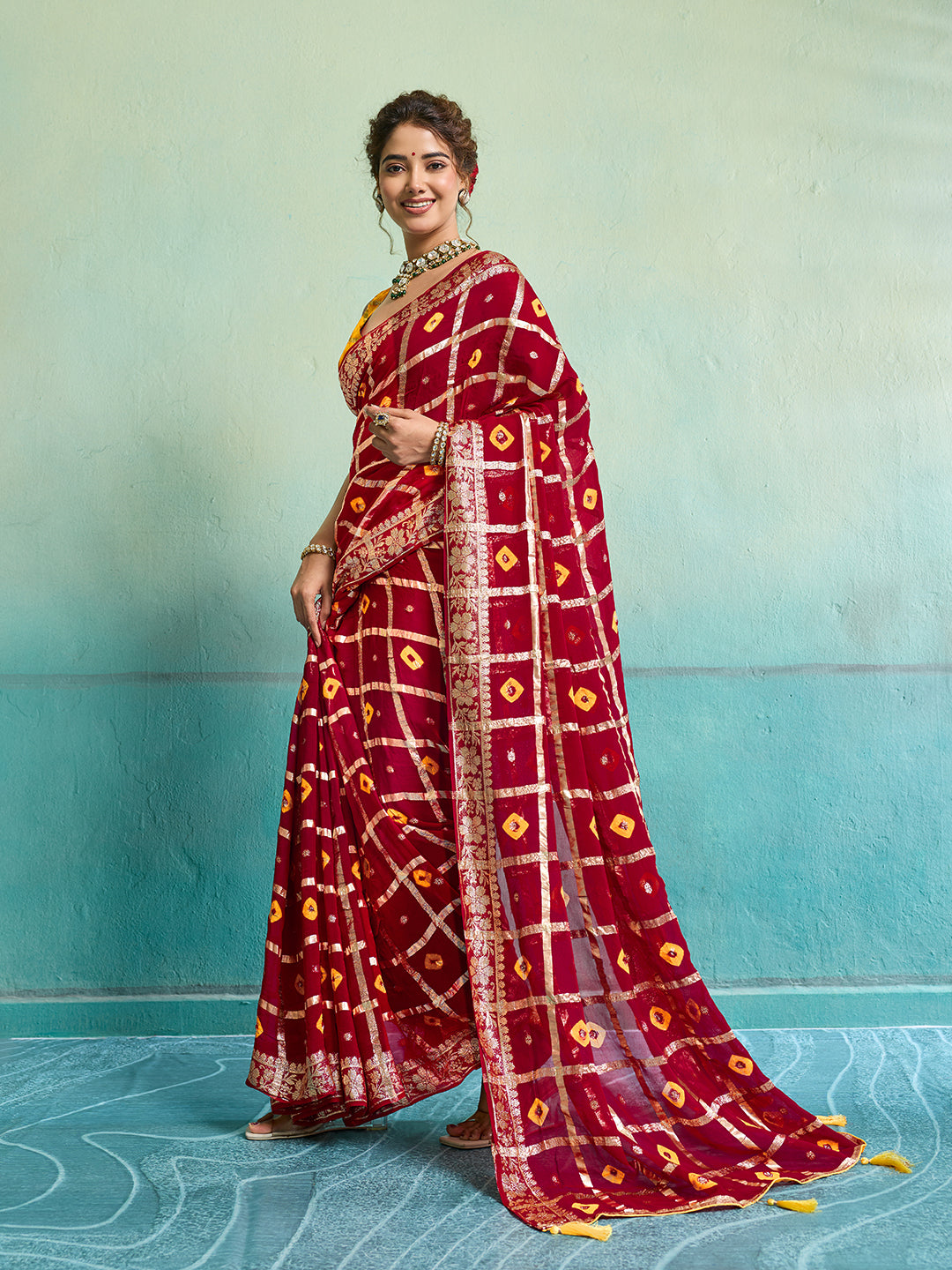 KcPc New Elegant Georgette Casual Saree With Zari WeavingCHAND