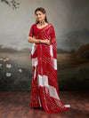 Georgette Multi ColourBandhni saree under 1000