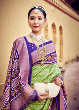 Pashmina with the elegance of cotton silk in green colour