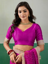 KcPc Stylish Bandhani Pattern Georgette Saree with Embroidery Touch KDN