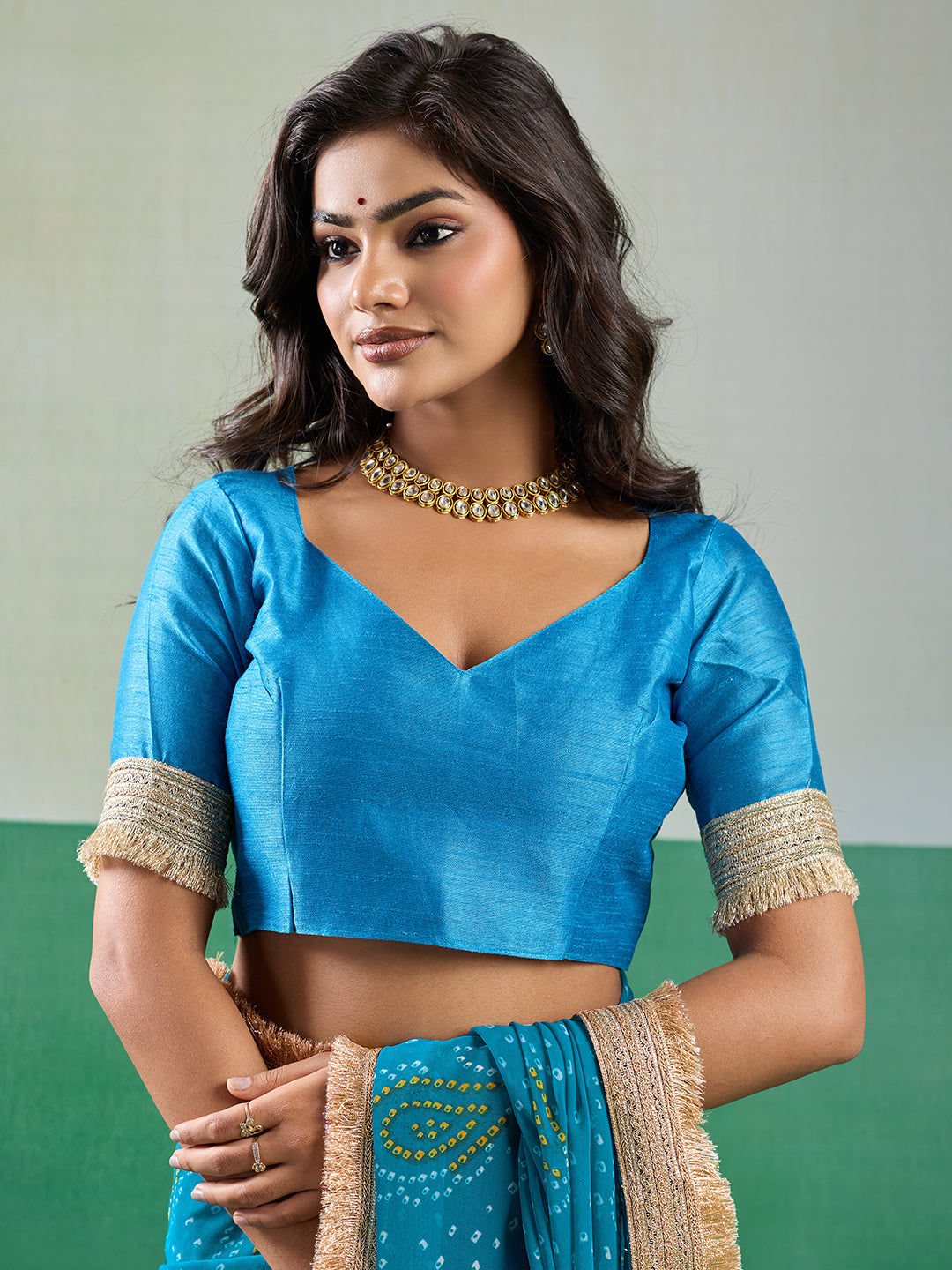 KcPc Premium Georgette Bandhani Saree for Festive Wear KDN