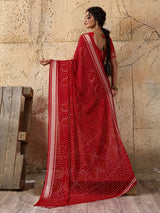 Light Weight Chiffon Bandhani Print Saree