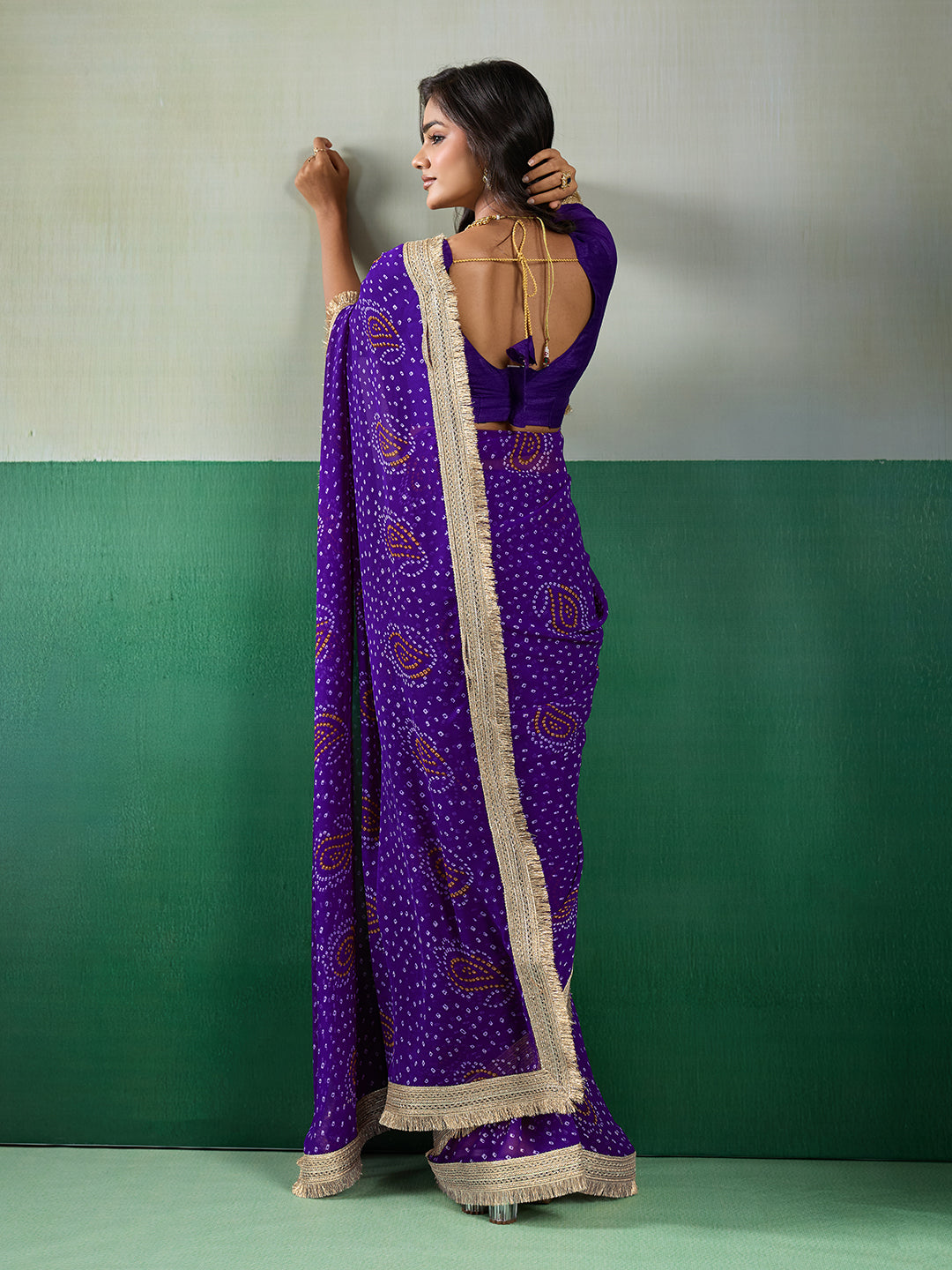 KcPc Premium Georgette Bandhani Saree for Festive WearKDN