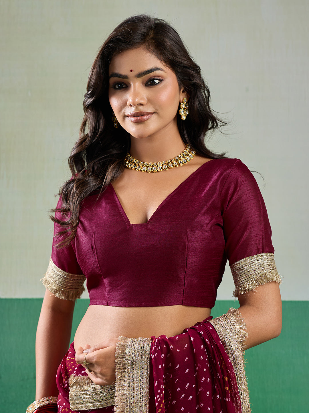 KcPc Festive Special Bandhani Style Georgette Saree KDN