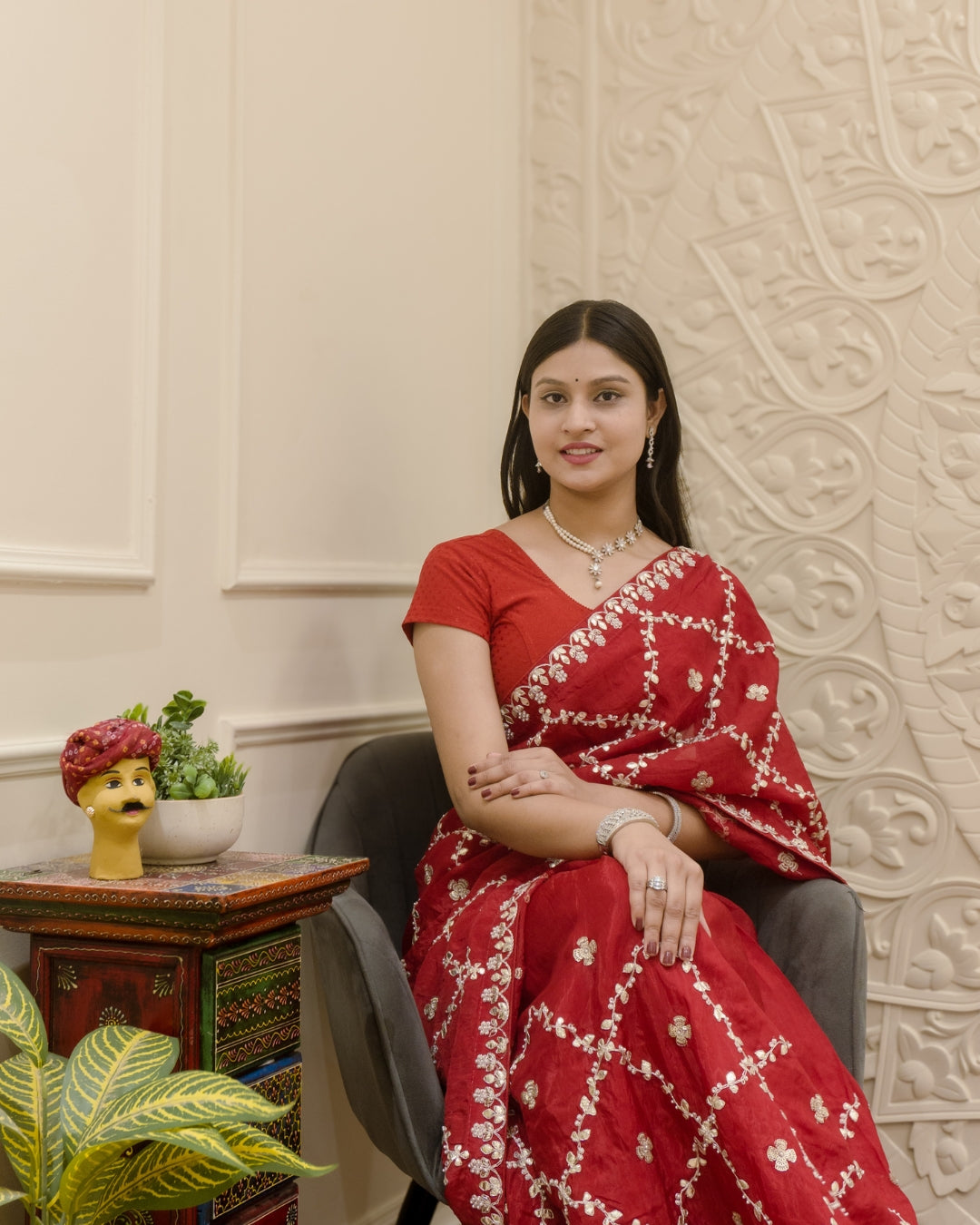 KcPc New Beautiful H O Silk Gotapatti Work Saree PAL