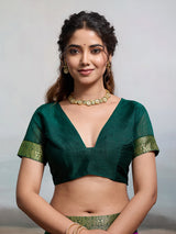 KcPc New Moss Chiffon Georgette Bandhani SareesRani GreenKDM