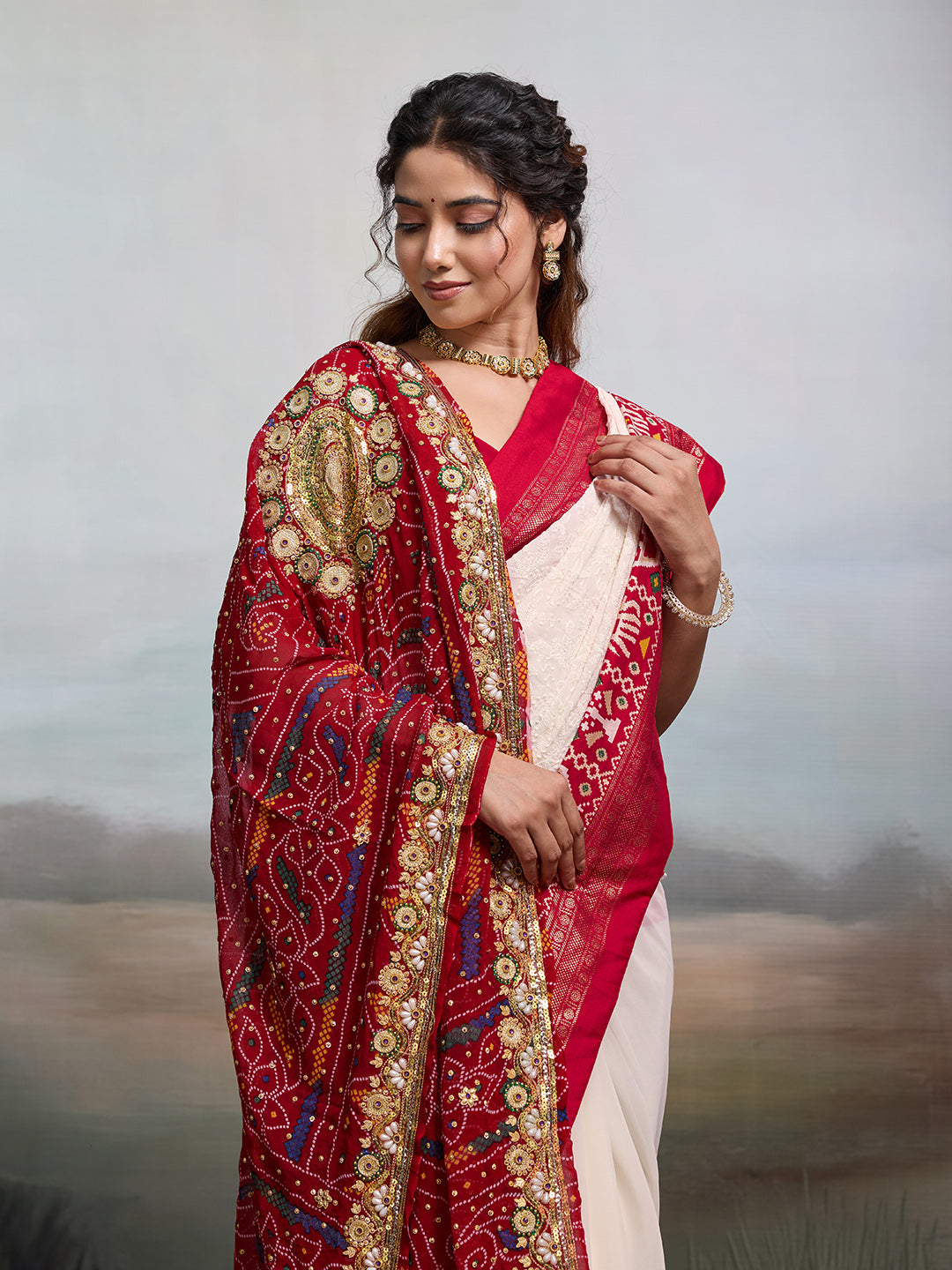 KcPc Pure Georgette Rajasthani Chunri DupattasChunariAJM