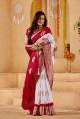 Buy Georgette Saree Banarasi Panetar Style KcPc