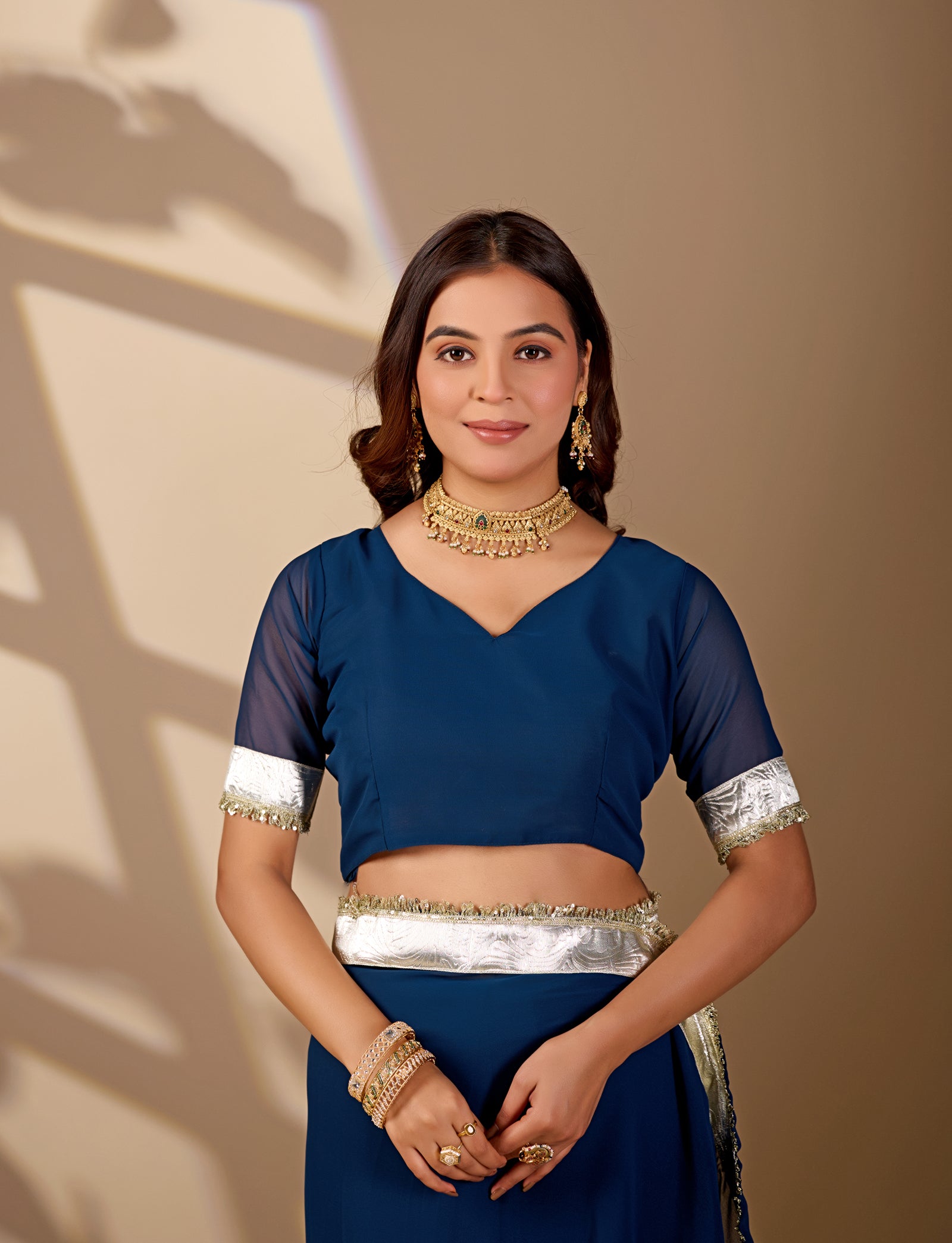 Buy New Elegant Designer Saree with Gota Border KcPc